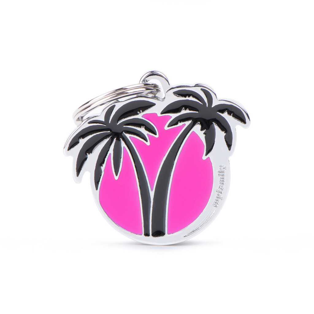 Tg2468 - Médaille pour animaux palmier rose Charms - MyFamily