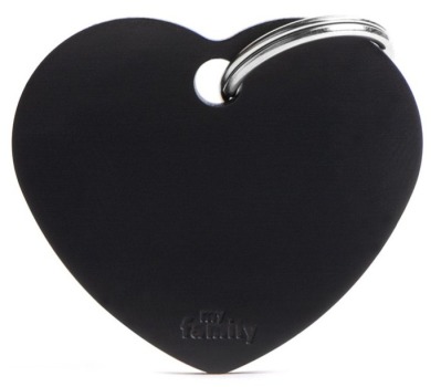 Médaille pour animaux grand coeur noir - MyFamily