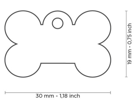 Médaille pour animaux petit os laiton noir - MyFamily