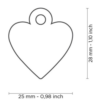 Médaille pour animaux petit coeur laiton noir - MyFamily