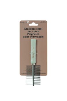 Peigne double face avec manche en bois pour animaux - Dexypaws