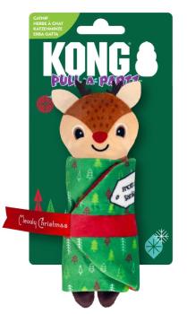 Peluche renne cadeau de Noël Pull-A-Partz avec herbe à chat pour chats - Kong