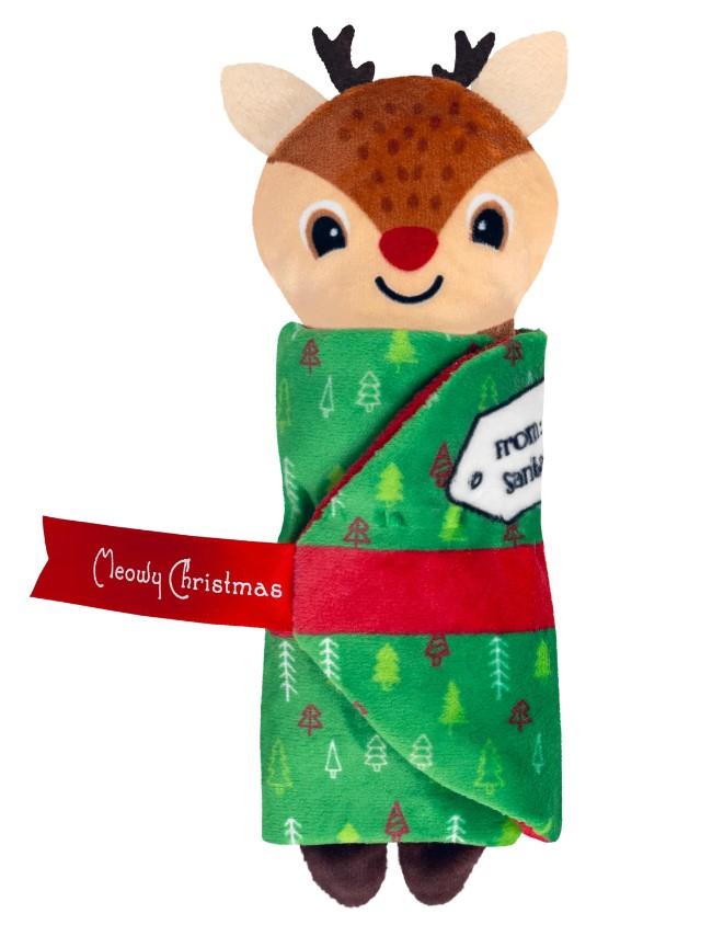 Xx3156 - Peluche renne cadeau de Noël Pull-A-Partz avec herbe à chat pour chats - Kong