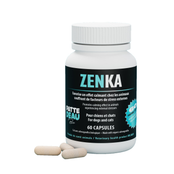 Supplément en capsules Zenka pour la tranquillité pour animaux - Pattedeau Bio