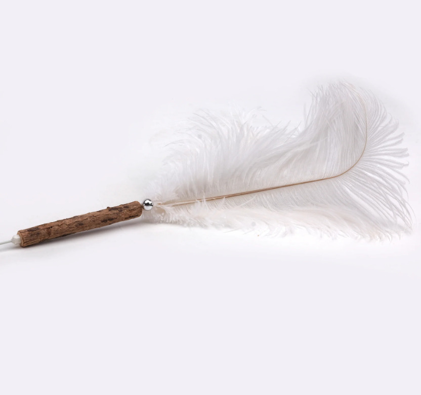 Hg35595 - Agace chat sur baguette avec plume géante pour chat - Cat Love