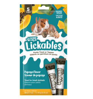 Tubes lickables à la papaye pour petits animaux - Living World