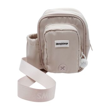 Sac à gâteries crème au beurre à  bandoulière  avec bouteille d'eau - Dexypaws