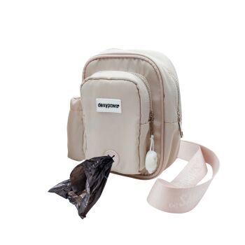Sac à gâteries crème au beurre à  bandoulière  avec bouteille d'eau - Dexypaws
