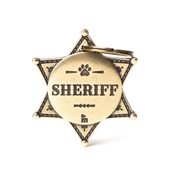 Médaille pour animaux étoile de Sherif dorée - MyFamily