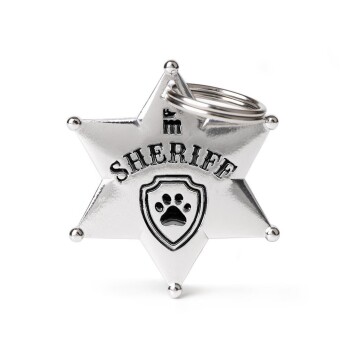 Médaille pour animaux étoile de Sherif argentée - MyFamily