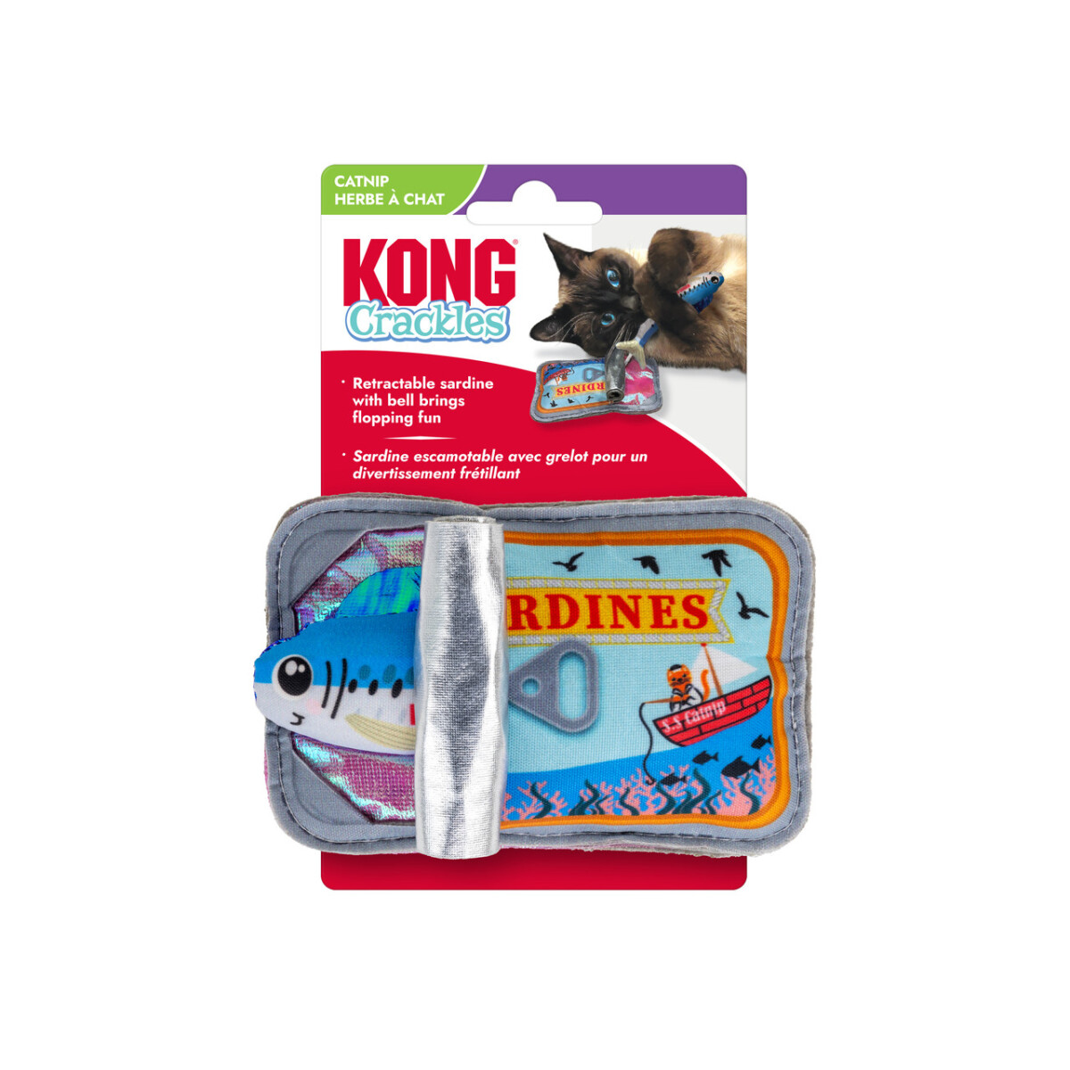 C0658 - Jouet pour chat Crackles sardine avec herbe à chat - Kong