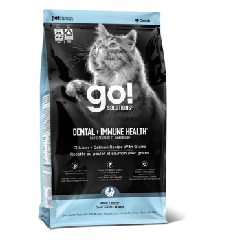 Nourriture pour chats avec grains au poulet et au saumon - Go! Dental + Immune Health