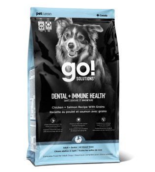 Nourriture pour chiens avec grains au poulet et au saumon - Go! Dental + Immune Health