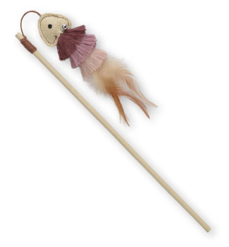 Agace chat sur baguette avec poisson plume - Catit