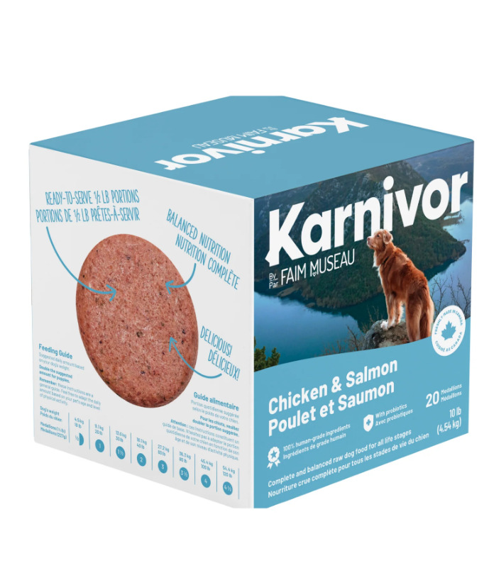 Fm350 - Nourriture crue au poulet et au saumon pour chiens - Karnivor