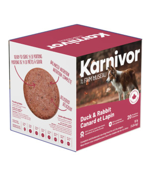 Nourriture crue au canard et au lapin pour chiens - Karnivor