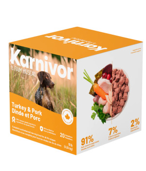 Nourriture crue à la dinde et au porc pour chiens - Karnivor