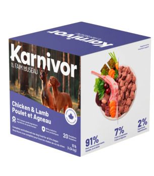 Nourriture crue au poulet et à l'agneau pour chiens - Karnivor