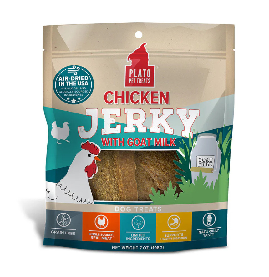 Plo1804 - Jerky de poulet et de lait de chèvre pour chiens - Plato