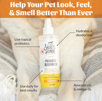 Désodorisant avec probiotiques au parfum de chèvrefeuille pour chiens - Skout's Honor