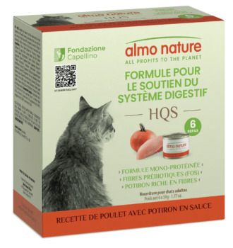 Conserve pour chat soutient digestif au poulet et potiron en sauce - Almo nature