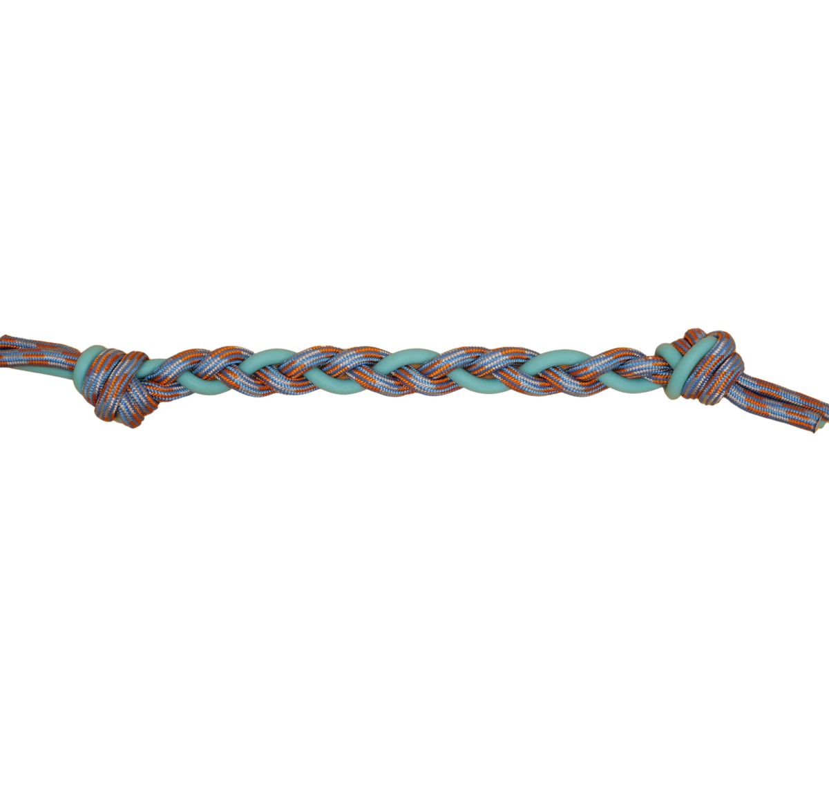 Bz03926 - Corde flottante tressée et nouée orange et bleu pour chiens - Büd'z