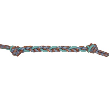 Corde flottante tressée et nouée orange et bleu pour chiens - Büd'z