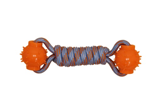 Corde flottante en forme d'haltère orange et bleu pour chiens - Büd'z