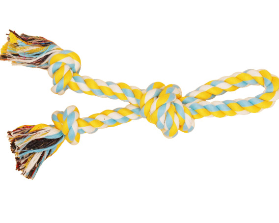 Bz03937 - Corde double avec boucle et 3 nœuds pour chien - Büd'z
