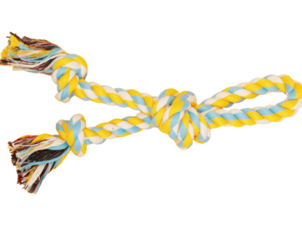Corde double avec boucle et 3 nœuds pour chien - Büd'z
