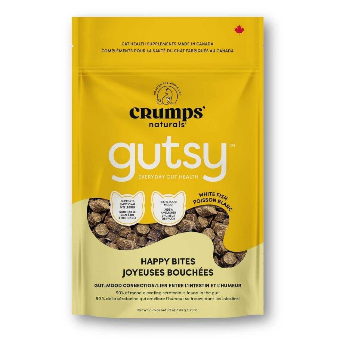 D5640 - Gâteries Gutsy bouchées joyeuses au poisson blanc pour chats - Crumps' Naturals