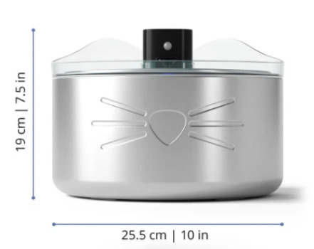 Abreuvoir sans fils Pixi en acier inoxydable avec UV pour animaux - Catit