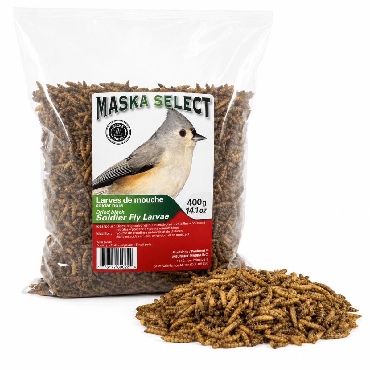 Pp4050 - Larves de mouches soldats noires séchées pour oiseaux - Maska Select