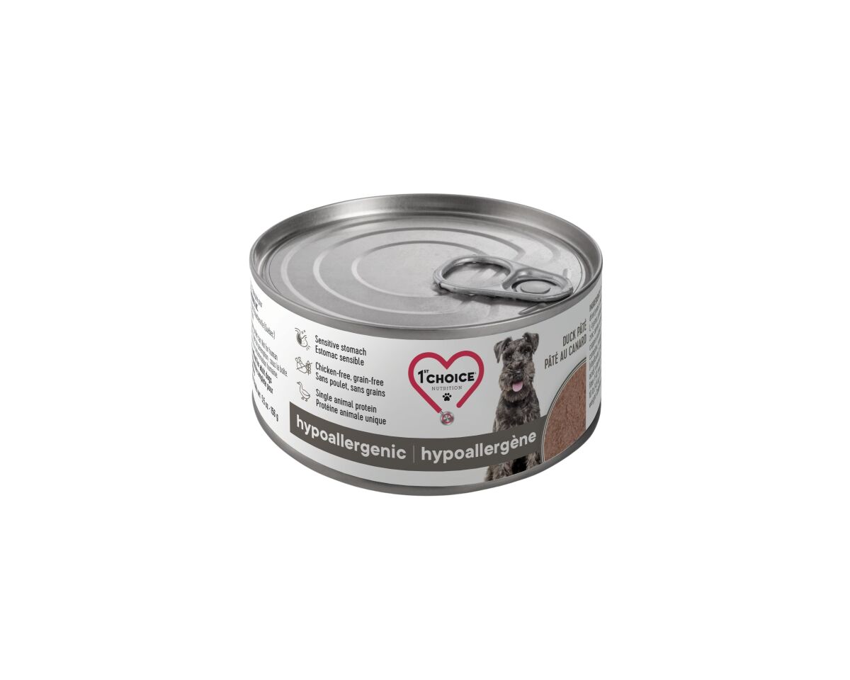 Plb290 - Nourriture en boîte en pâté hypoallergène au canard sans grain pour chiens - 1st Choice