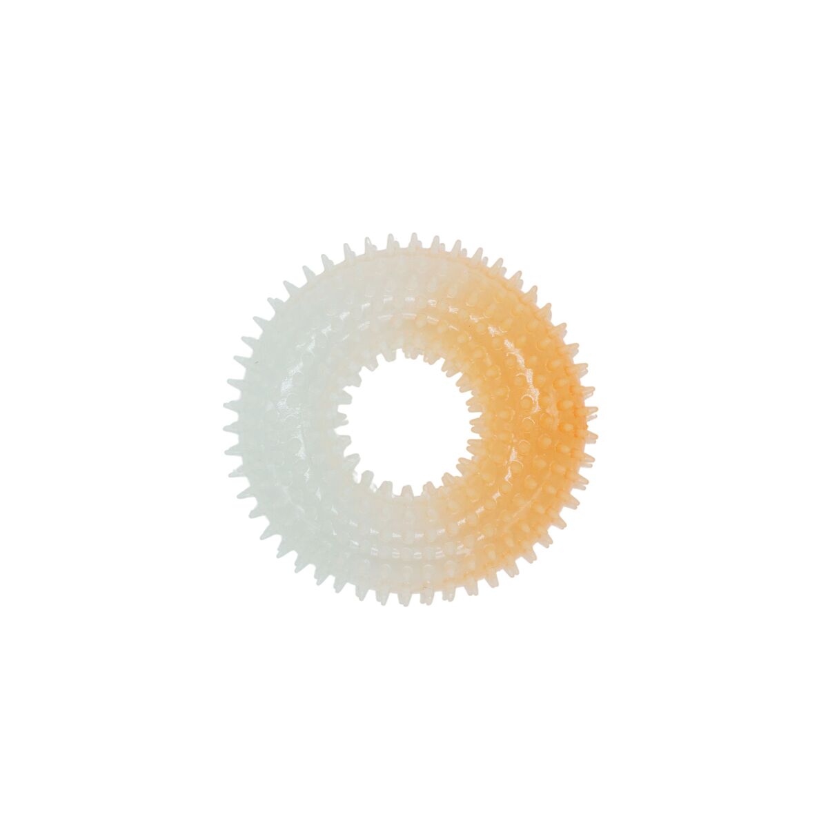 Bz04204 - Jouet en caoutchouc en forme de beigne à pointes orange luminescent pour chiens - Büd'z