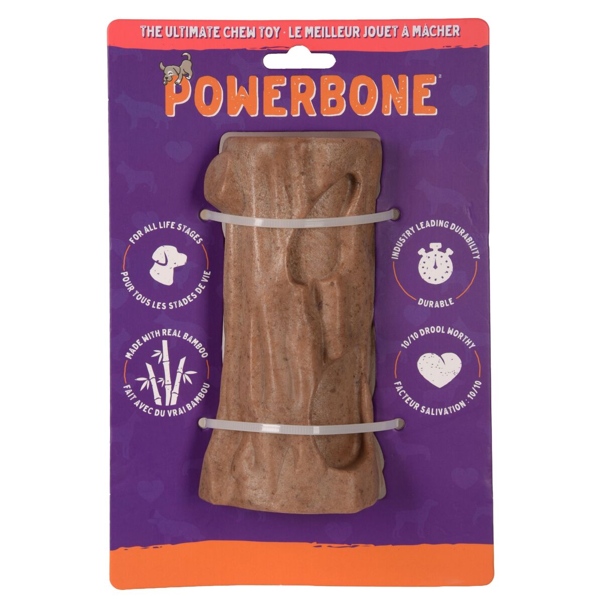 Ga67711 - Tronc d'arbre à mâcher et remplir en nylon et bambou pour chiens - Powerbone
