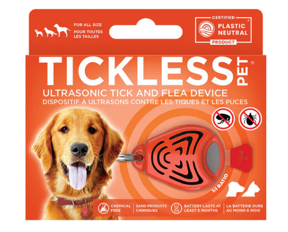 Tl1010 - Dispositif antipuces et tiques à ultrasons orange pour animaux - Tickless