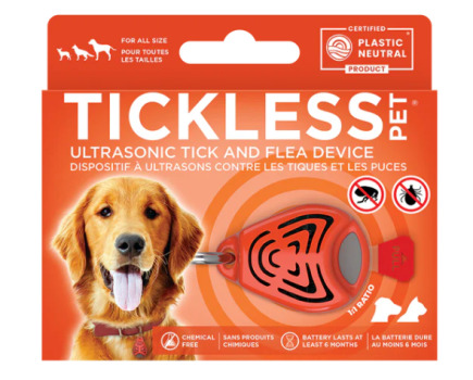 Dispositif antipuces et tiques à ultrasons orange pour animaux - Tickless