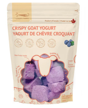 Gâteries de yogourt de chèvre lyophilisées et croustillantes aux bleuets pour animaux - Loopy Paws