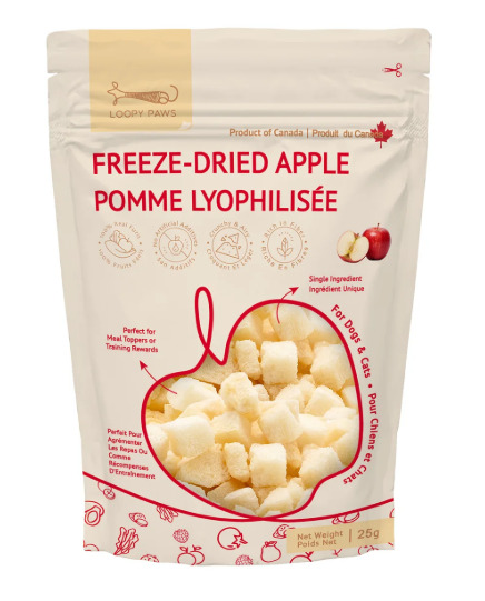 Lop2912 - Gâteries de morceaux de pommes lyophilisées pour animaux - Loopy Paws