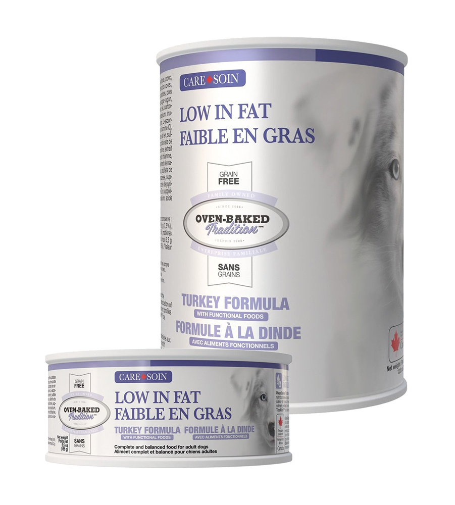 Ob732 - Nourriture en boîte en pâté faible en gras sans grain à la dinde et porc pour chiens - Oven-Baked Tradition
