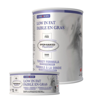 Nourriture en boîte en pâté faible en gras sans grain à la dinde et porc pour chiens - Oven-Baked Tradition