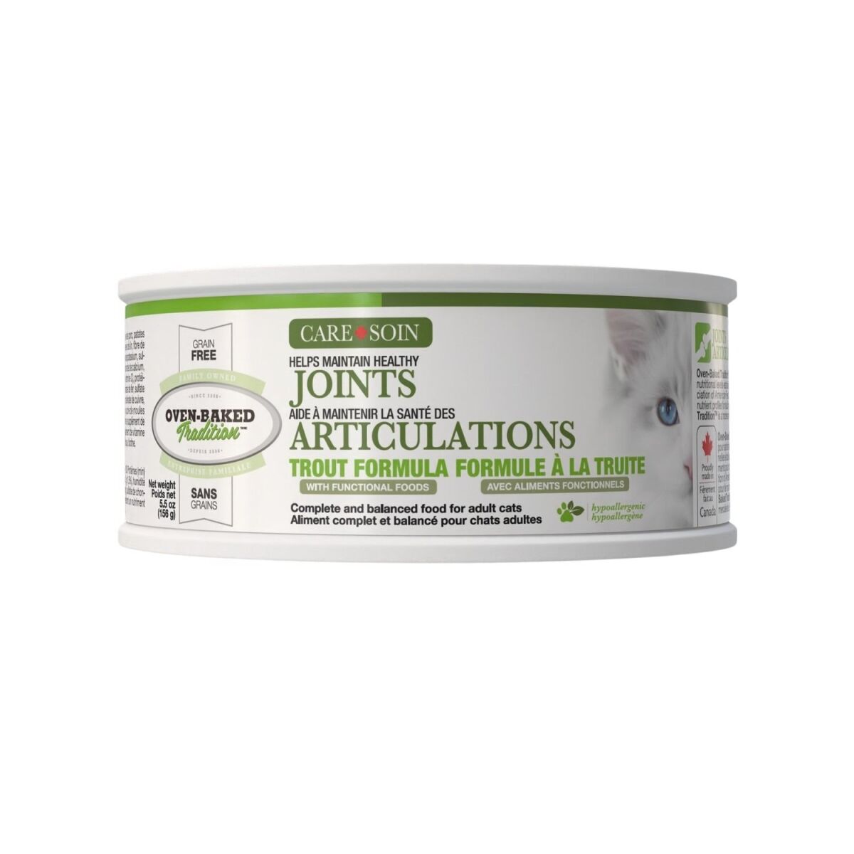 Ob774 - Nourriture en boîte en pâté articulaire sans grain à la truite pour chats - Oven-Baked Tradition