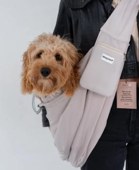 Sac de transport à bandoulière beige pour animaux - Dexypaws