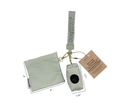 Duo porte-poignet distributeur de sacs et pochette à gâteries sauge - Dexypaws