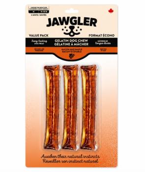 Bâton de gélatine de porc au bacon et érable en paquet de 3 unités pour chiens - Jawgler