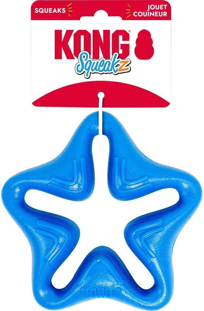 Kg2810 - Jouet en forme d'étoile bleu Squeakz pour chiens - Kong