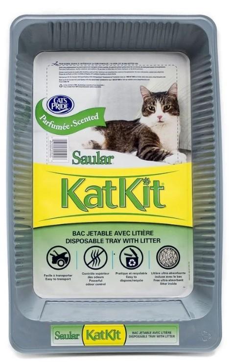C4070 - Bac avec litière d'argile jetable absorbante parfumée pour chats - Saular KatKit