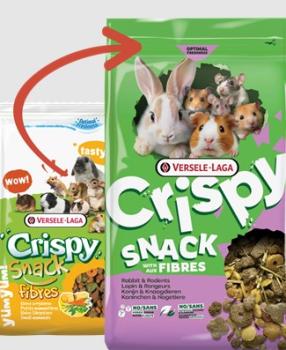 Mélange savoureux et croustillant riche en fibres Crispy Snack pour petits animaux - Versele-Laga