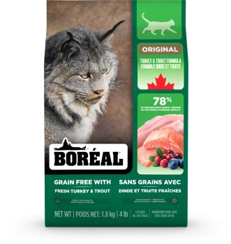 Nourriture sans grains dentaire pour chats à la dinde et truite - Boréal Original